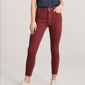 Dark Red High Rise Skinny Jeans